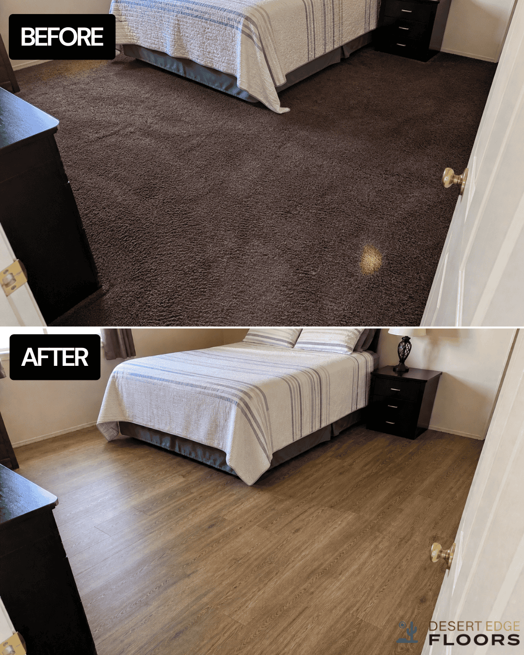 Bedroom before after
