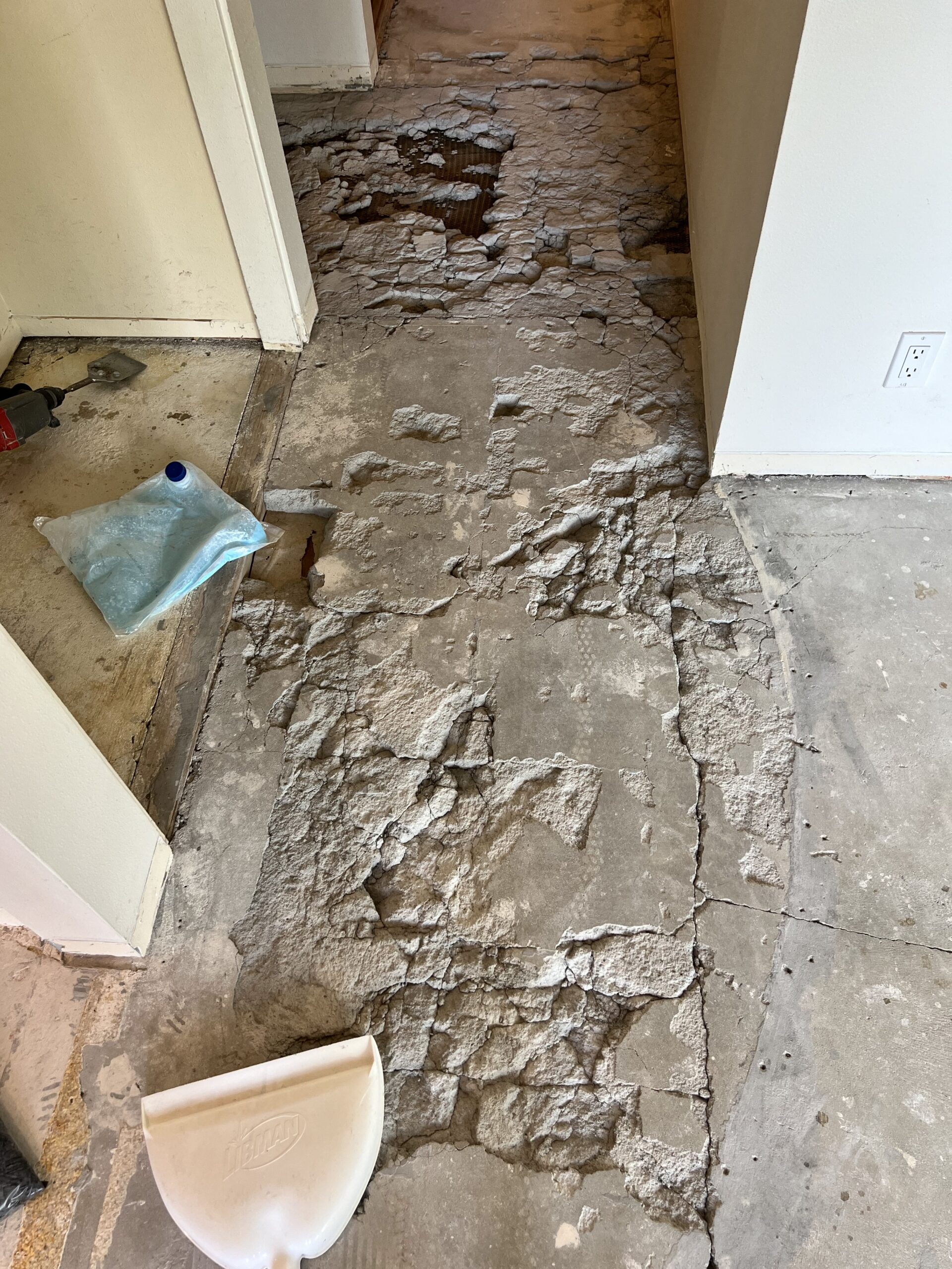 Before subfloor repair and leveling Peoria AZ