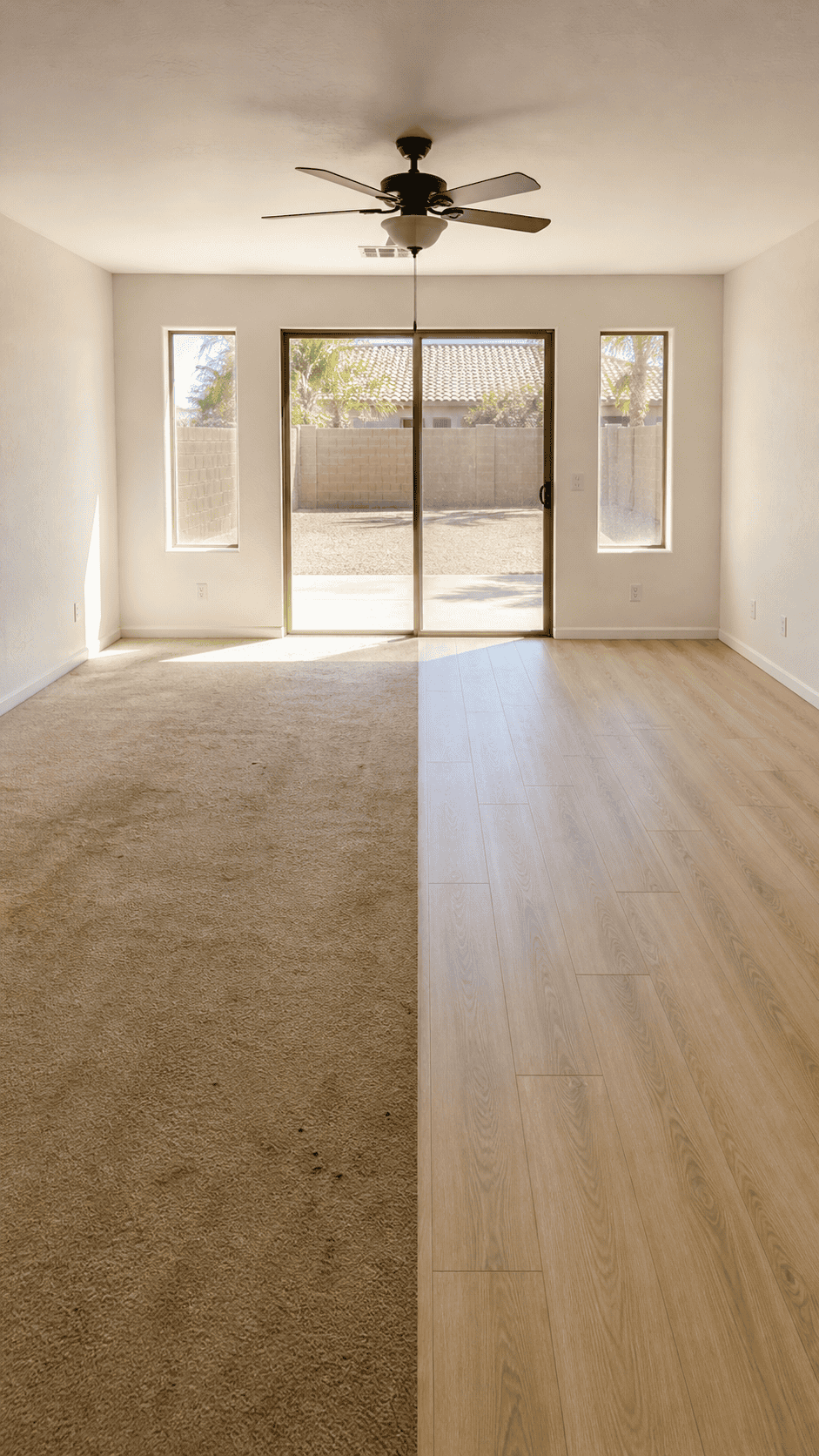 Arizona living room carpet to LVP transformation