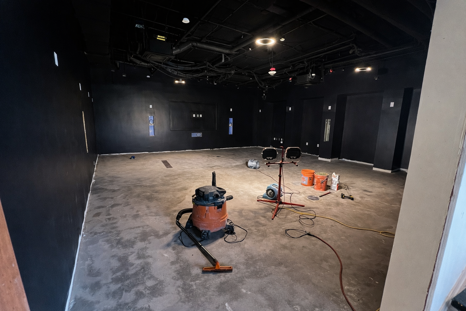 Before commercial game room LVP installation Glendale AZ
