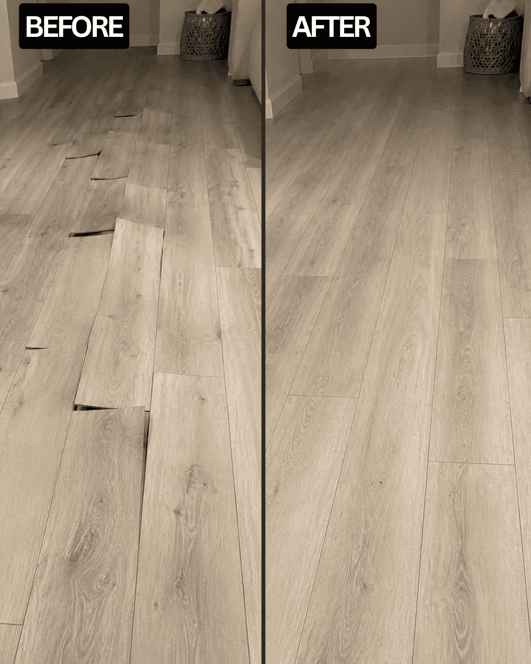 Floor repair before after